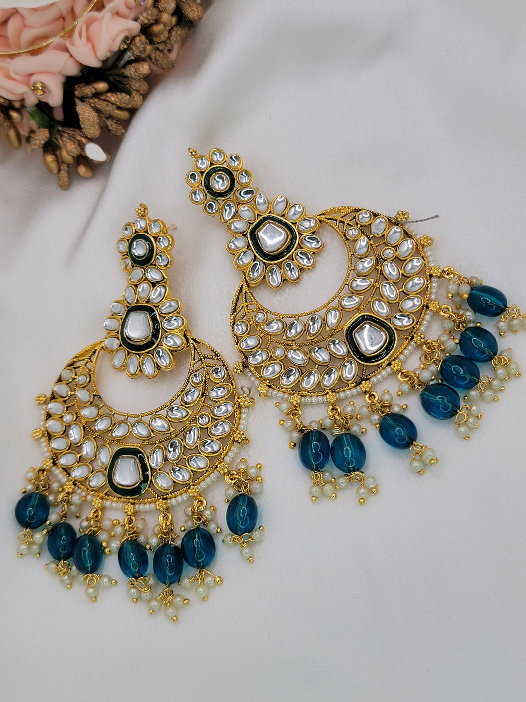 Ana earrings - Teal blue