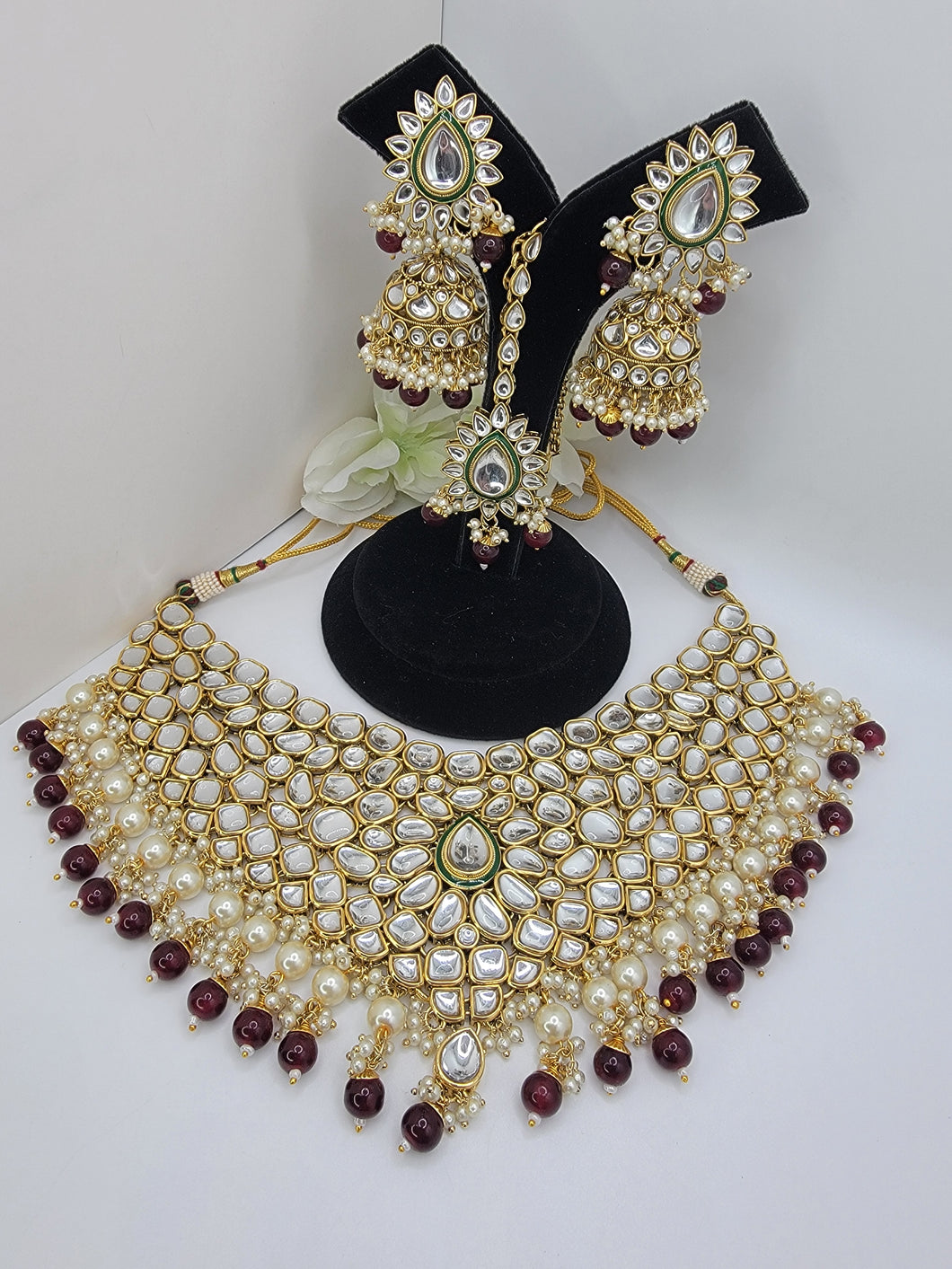 Aria necklace set - maroon